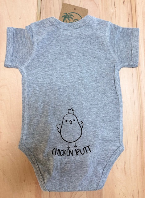 “Guess What? …Chicken Butt” Baby One-Piece