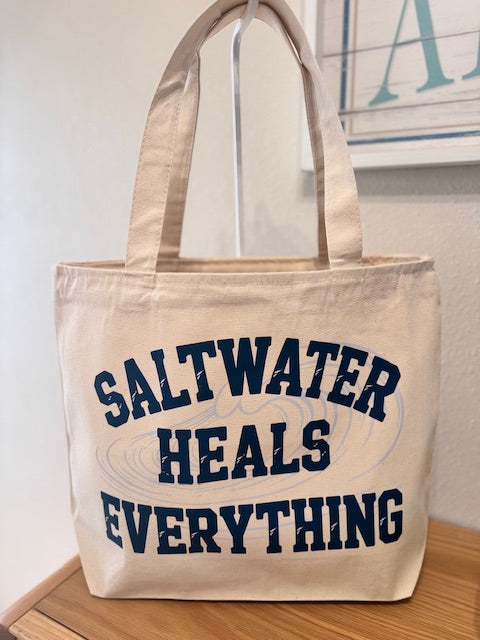 Saltwater Heals Everything Zippered Tote