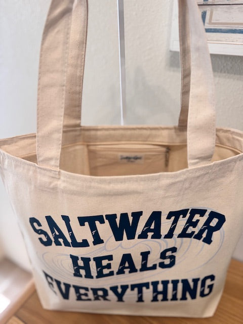 Saltwater Heals Everything Zippered Tote