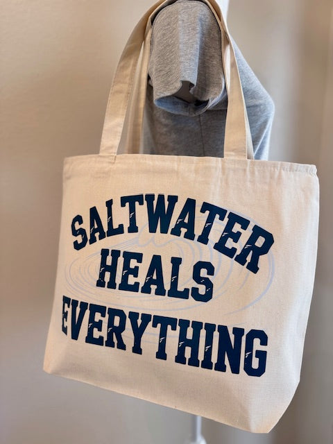 Saltwater Heals Everything Zippered Tote